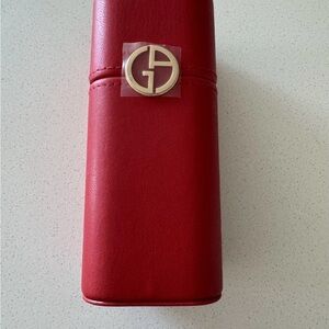 New Giorgio Armani Red Leather Case Brush case Glasses case